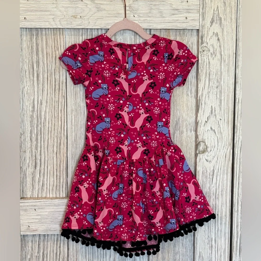 Dot Dot Smile Pink and Blue Fit and Flare Dress sz 2T. NWOT